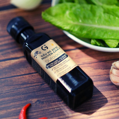 Dầu mè đen GUfoods - Giàu omega 3-6 và chất chống oxy hóa, Lành mạnh, Phù hợp eat clean, Trộn salad, Cho bé ăn dặm (chai 120ml)