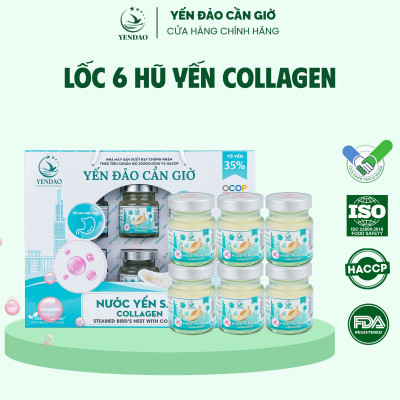 Yến Đảo - Yến Chưng Collagen Bổ Dưỡng Sức Khỏe Hỗ Trợ Làm Đẹp Da Quà Tặng Cao Cấp 6 Lọ 70ml