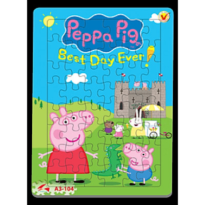 Xếp hình Tia Sáng Peppa Pig (48 Mảnh Ghép) - Tặng kèm câu đố mặt sau cho bé