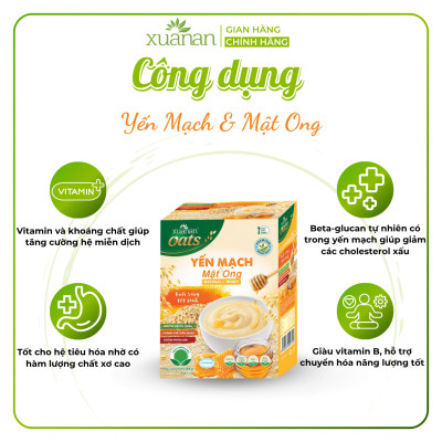 Combo 11 Hộp Yến Mạch Và Mật Ong Xuân An 384G  {32g*12 gói}