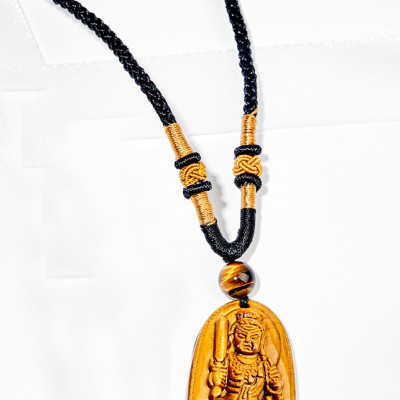 Mặt Dây Chuyền Phật Bất Động Minh Vương Đá Mắt Hổ ( 3.6 x 2.3 cm) Ngọc Quý Gemstones