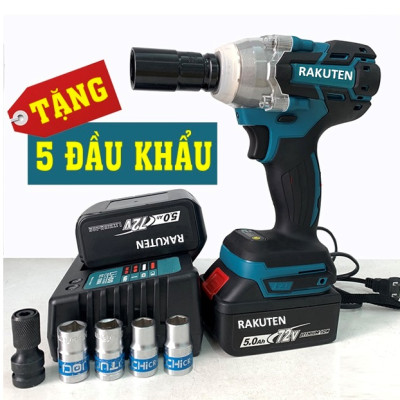 Máy siết bulong RAKUTEN 72V tặng đầu chuyển thành máy bắn tôn.máy bắt vít 