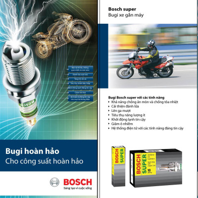 Bugi Xe Máy Chân Côn Bosch Cho Honda Sh (Ý) PSi @ Dylan Air Blade 110 Click 110