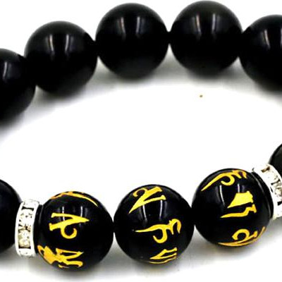 Vòng tay chuỗi hạt thạch anh đen 14 ly MSA122 (14cm)