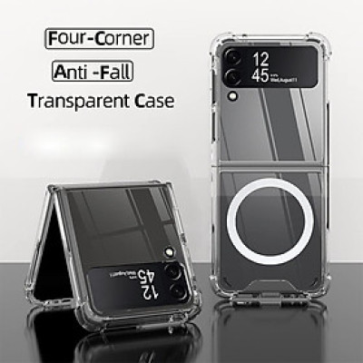 Ốp lưng chống sốc trong suốt hỗ trợ sạc Maqsafe cho Samsung Galaxy Z Flip 3 / Z Flip 4 hiệu Likgus Maqsafe Magetic Case siêu mỏng 1.5mm, độ trong tuyệt đối, chống trầy xước, chống ố vàng, tản nhiệt tốt - hàng nhập khẩu