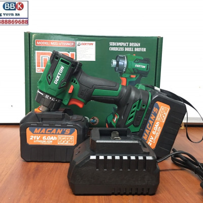 Máy Chuyên Vít Trượt Dùng Pin Dekton M21-VT55NCP, Lực Siết 55N.w, 2 Pin 15 Cell - Chân Pin Phổ Thông, Bảo Hành 12 Tháng