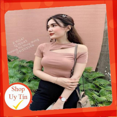 ÁO LỆCH VAI_ HÀNG ĐẸP GIÁ TỐT_ ÁO THUN NỮ HỞ VAI TAY NGẮN_ÁO THUN KHOÉT VAI GỢI CẢM