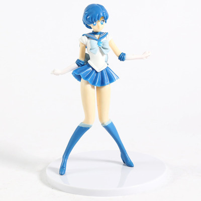 Đồ chơi thủy thủ Mặt Trăng Sailor Moon 16 cm sao Thủy Mercury Ami-Mizuno xanh dương có thể lắp ráp tháo rời kèm giá đỡ trang trí bàn làm việc