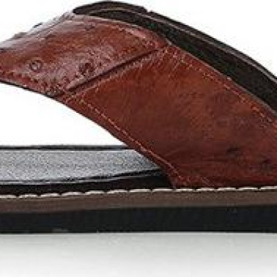 Dép nam da đà điểu Huy Hoàng màu nâu đỏ HP7416