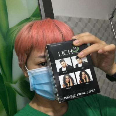 Combo 2 Dầu gội nhuộm tóc thảo dược Lich5 - Lên màu tự nhiên - Sử dụng đơn giản, tiện lợi, mùi dễ chịu