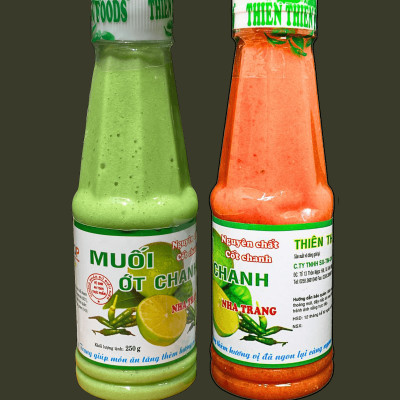 Combo 6 Chai Muối Ớt Chanh Nha Trang Thiên Thiên Food 250gr (Xanh - Đỏ)