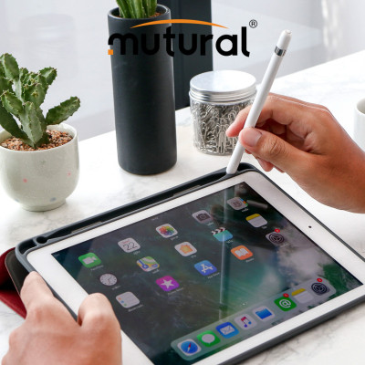 Bao da iPad pro 11 inh 2018 hiệu Mutural có khay để bút_ Màu đen_ hàng nhập khẩu