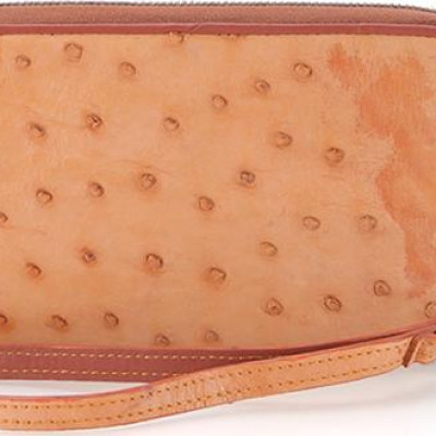 Ví Nữ Da Đà Điểu 1 Khóa Vip Huy Hoàng HT3431 (19 x 10,5 cm) - Vàng Bò