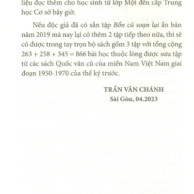 Bổn Cũ Soạn Lại 3 - Những Bài Học Thuộc Lòng - Tân Quốc Văn Giáo Khoa Thư