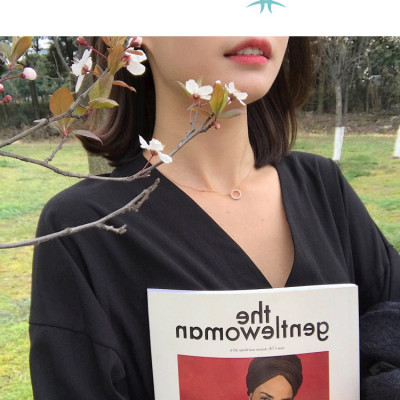 Dây chuyền mặt hình tròn đính đá phong cách Hàn Quốc dễ thương dành cho bạn nữ