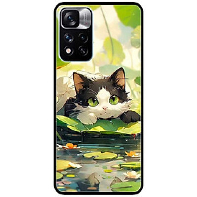 Ốp lưng cho Xiaomi Redmi Note 11 - 11S 4G - Redmi Note 11 5G - 11 Pro Q.Tế - 11 Pro N.Địa - Mèo Tam Thể Lá Sen - Hàng Chính Hãng