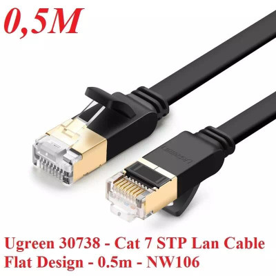 Ugreen UG30738NW106TK 0.5M màu Đen Cáp mạng LAN CAT 7 FTP dây dẹp - HÀNG CHÍNH HÃNG
