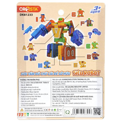 Đồ Chơi Lắp Ráp Biến Hình Robot Chữ Cái H - Cresta DK81234