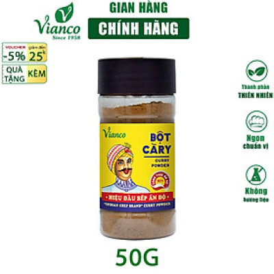 Combo 5 hủ Gia vị nấu Cà Ri Vianco hủ 50g hiệu Ông Già Ấn Độ gia vị chuẩn Gia vị  Việt Ấn