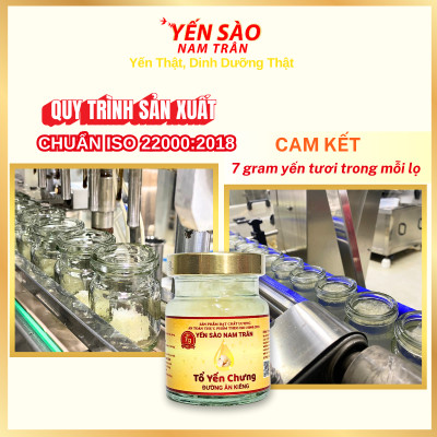 [Set 6 lọ Không hộp] Yến chưng Đường Ăn Kiêng 7 gram Tổ Yến Tươi - Yến Sào Nam Trân, phù hợp với người kiêng đường. Lọ 70 ml