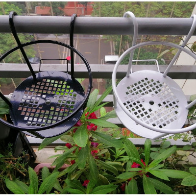 ComBo 3 GIỎ SẮT Treo Chậu Hoa Ban Công Hình Tròn - Màu Trắng