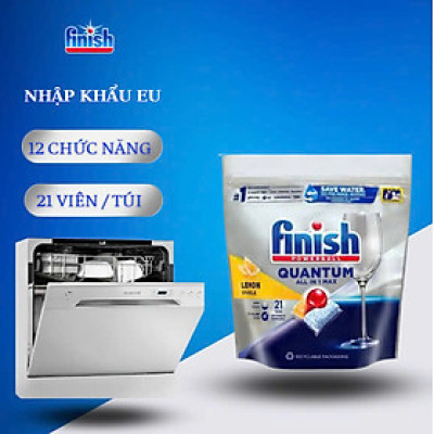 Combo 2 túi viên rửa bát Finish Quantum 100 viên (100*2=200 viên)