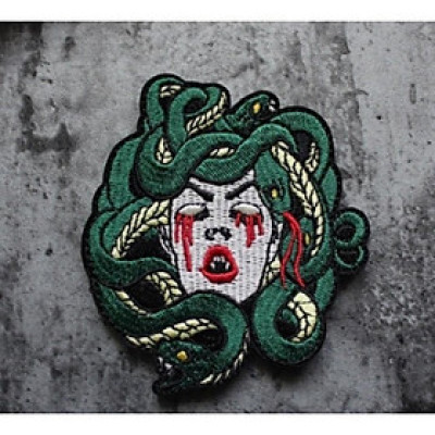 Patch đầu rắn Medusa dán velcro_quần áo_ba lô