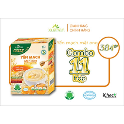 Combo 11 Hộp Yến Mạch Và Mật Ong Xuân An 384G  {32g*12 gói}
