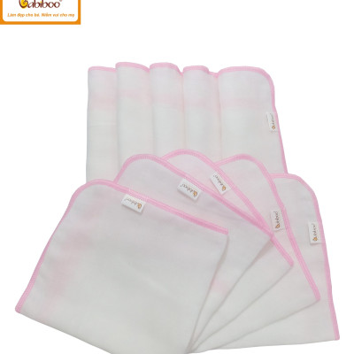 Khăn sữa cho bé Babiboo khăn gạc Nhật 4 lớp set 10/cái - BK02