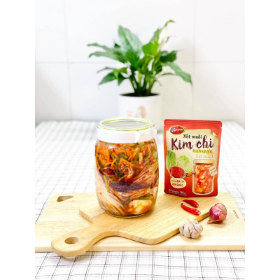 Combo 1 hộp (10 gói) Xốt Muối Kim Chi Barona 180g Tặng 2 gói cùng loại