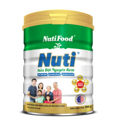 Combo 2 hộp Sữa bột nguyên kem của NutiFood dinh dưỡng hàng ngày cho mọi người (900g/hộp)