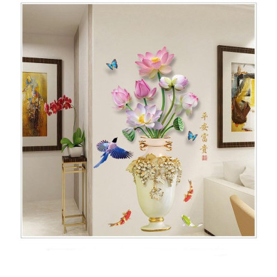 Tranh dán tường bình hoa sen xinh - TD014