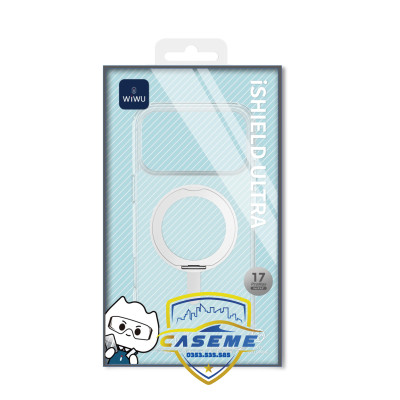 Ốp Lưng Wi wu IShield Ultra MCC-201 Cho iPhone 17, iPhone Air, iPhone 17 Pro, iPhone 17 Pro Max – Trong Suốt, Chống Sốc, Nam Châm, Giá Đỡ 360°  - Hàng Chính Hãng
