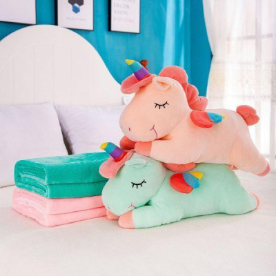 Bộ Gối Chăn Hình Ngựa Kì Lân Pony Có Cánh 3 Trong 1 Dễ Thương