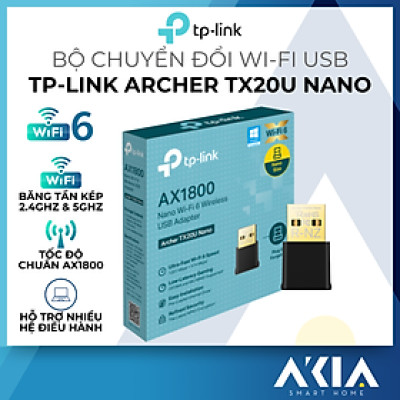 Bộ Chuyển Đổi USB Không Dây Wi-Fi 6 Nano AX1800 Archer TX20U Nano - Hàng chính hãng