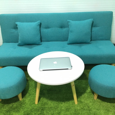 Bộ sofa bed salon giường SB4-Cabo phòng khách xanh ngọc vải bố