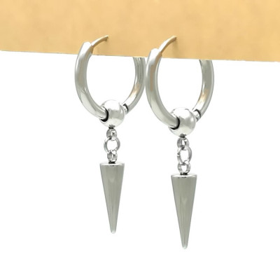 Bông tai dáng tròn thả đinh dài siêu cool