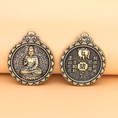 Dây chuyền mặt Phật phật Phật A Di Đà - Phật bản mệnh người tuổi Hợi - MV03