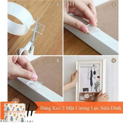 BĂNG KEO TRONG SUỐT ĐA NĂNG 2 MẶT DÍNH, CUỘN 3M, 5M RỘNG 3CM - HÀNG NHẬP KHẨU