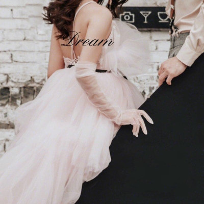 Găng tay vải tuyn trong suốt thời trang màu trắng cho Cô dâu và Dạ hội, đi tiệc, sự kiện, lễ hội, chụp ảnh MS: 40825