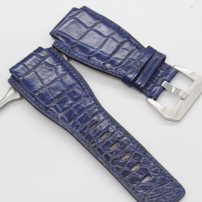 DÂY DA CÁ SẤU THẬT ĐƯỢC HOÀN THIỆN THỦ CÔNG HÀNG CHÍNH HÃNG SONGHAN LEATHER, DÂY ĐỒNG HỒ DA CAO CẤP PHONG CÁCH THỜI TRANG, PHÙ HỢP VỚI DÒNG ĐỒNG HỒ BELL & ROSS SIZE 24mm/24mm, SẢN PHẨM GẮN KÈM KHÓA  BH 6 THÁNG BRCD-00