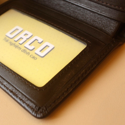 Ví/ Bóp Nam Dáng Đứng Màu Nâu Dành cho Nam Da Bò Cao Cấp, Thiết Kế Tinh Tế, Thời Trang 2020 - ORCO (Kích thước 12 cm x 9 cm)