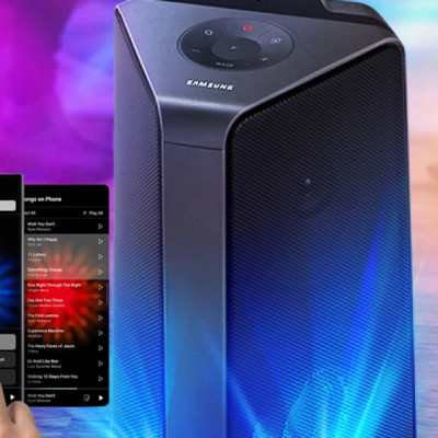 Loa tháp Samsung MX-T40 - 300W 2.0; Bass Booster; LED DJ; Kết nối 10 loa; Bluetooth + USB + 3.5mm- Hàng chính hãng