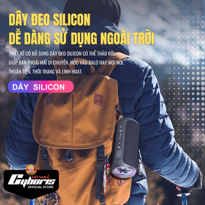 Loa Nghe Nhạc Bluetooth Cyboris S7, Loa siêu Bass, Công suất 40W, Chống nước IPX7, Pin 4000mAh. Hàng chính hãng