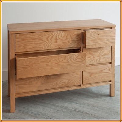 Tủ 6 ngăn kéo Tundo màu sồi 120 x 40 x 76 cm