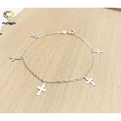 Lắc chân bạc Ý 925 Huệ Ngân-Thánh Giá JL005