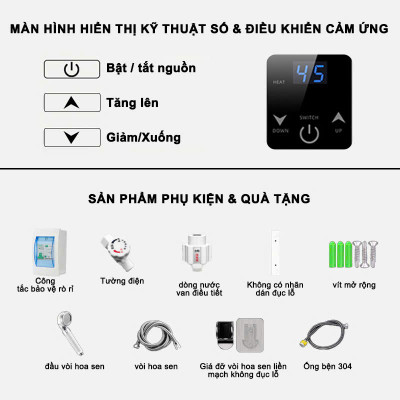 Máy nước nóng trực tiếp có cài đặt nhiệt độ, làm nóng tức thì, hàng thái lan siêu bền(TẶNG ÁT CHỐNG GIẬT)
