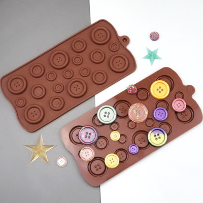 Khuôn silicon làm rau câu, socola, kẹo dẻo hình nút áo – Mã số 1114