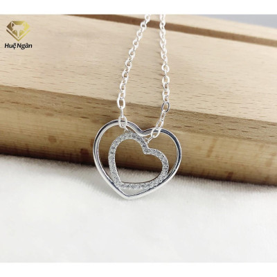 Dây chuyền bạc Ý 925 Huệ Ngân- Trái tim trong anh PP1444