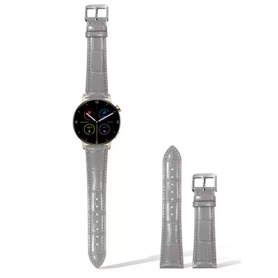 Dây Đồng Hồ Da Cá Sấu Xám Size 20/22mm - Dây Đeo Da Cá Sấu Thật 100% - Bảo Hành 12 Tháng